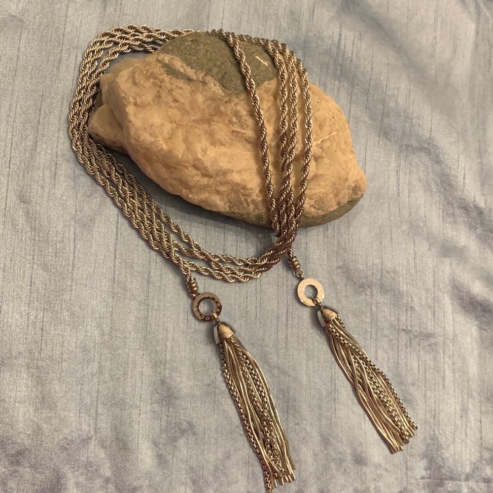 Tocara Adelynn Stainless Steel Necklace: approx 62”